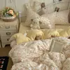 Juego de ropa de cama de cuatro piezas estilo ins, fresco, suave, tipo nube, de algodón, para literas de dormitorio estudiantil, juego de tres piezas
