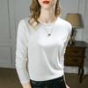 Camiseta Blanca Mousse Cuello Redondo Base Verano 2026 Nuevo Estilo Ropa Interior 1688 Camiseta Manga Larga Imitación Cachemir