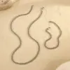 Joyería Transfronteriza Europea y Americana, Collares y Pulseras Retro Hip-Hop, Accesorios Versátiles para Vacaciones en la Playa, Conjunto de Dos Piezas de Joyería Personalizada para Mano y Cuello