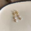 Aretes franceses retro de perlas de agua dulce, diseño hecho a mano, aretes con borlas con sentido de la personalidad, aretes de temperamento de alto sentido, venta al por mayor