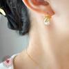 Set de Aretes y Collar con Lazo de Acero Inoxidable Chapado en Oro con Perlas de Imitación, Estilo Francés Ins, Lujo Ligero, Versátil