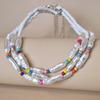 Collar de perlas de forma especial, joyería de moda europea y americana, hecho a mano, con cuentas de arroz de colores, cadena de clavícula, gargantilla de cuentas