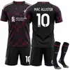 2627 Camiseta del Ejército Rojo Número de Club 11 Salah Uniforme de Equipo Deportivo Liverpool Segundo Uniforme de Visitante Set de Kit de Fútbol