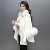 Leite de mamão inverno Novo estilo coreano elegante moda cor sólida capa grande gola de pele casaco de lã casaco de lã moda