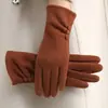 Guantes Cálidos para Mujer, Forrados de Felpa, Engrosados, con Borde de Piel, a Prueba de Frío, Terciopelo Alemán, Ciclismo al Aire Libre, Cortavientos, Compatibles con Pantalla Táctil, Guantes de Invierno