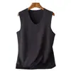 Chaleco Térmico Sin Costuras de Cuello Redondo para Hombre Invierno Sin Mangas Ajustado Grueso Capa Base Superior DeRong Ropa Interior Generadora de Calor DeRong