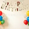 Banderín navideño y de cumpleaños transfronterizo, decoraciones para fiestas con temática de muñeco de nieve, banderín de letras, adornos colgantes en espiral, adornos para pasteles y arreglos decorativos