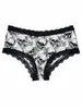 Panty exclusivo transfronterizo de encaje estampado para mujer, estilo gótico subcultural dulce y fresco, agradable para la piel y transpirable