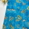 Silueta Mariposa Danza Rayón Seda Xiangyun Estampado Floral Tela Estilo Chino Vestido Qipao para Adultos Mayores Ropa Estampado