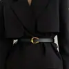 Cinto Feminino de Couro Genuíno para o Verão, Versátil com Jeans, Cinto Decorativo de Alta Qualidade para Ternos e Vestidos, Estilo Slim