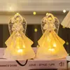 Transfronteiriço Novo LED Luminoso Anjinho Plástico Imitação Cristal Anjo Enfeites Decoração de Natal Anjo Luz Noturna