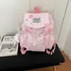 Mochila de tecido de estudante estilo college japonês Harajuku, com estrelas fofas, grande capacidade, mochila literária para viagem
