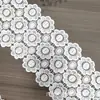 Tiras de Renda Bordada Solúveis em Água de Poliéster Branco Acessórios Decorativos Cortados na Bainha de Roupas Bordado à Mão DIY