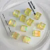 Nuevas cuentas acrílicas cuadradas transparentes mate UV de alta calidad de 14 mm con agujeros rectos para materiales y accesorios de cadenas para teléfono DIY