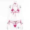 Lingerie Erótica Europeia e Americana Mais Vendida no Comércio Exterior, Novo Conjunto Erótico de Três Peças Vazado em Formato de Coração, Peça Única Dropshipping