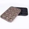 Bandeja redonda para hornear de 4, 6, 9, 12 agujeros, molde antiadherente para pasteles, 12 moldes uniformes para magdalenas, papel para hornear, en stock