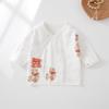 Bebé Media Espalda Algodón Puro Tipo a Tops para Bebé Masculino y Femenino Recién Nacido Primavera y Otoño Ropa de Monje para Salir Ropa con Velcro