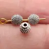 5.5X5.5X5.5Mm Diámetro del Agujero 1.6mm 0.46g Color Plata Antigua Textura Convexa Cuentas Esféricas Cuentas con Agujero Pequeño