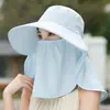 Chapéu de Sol Infantil Verão Ciclismo Chapéu de Sol Pesca Máscara Facial Chapéu de Sol Proteção UV ao Ar Livre Chapéu de Pescador