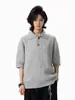 Camisa Polo Tricotada com Design de Nicho Retrô Americano Manga Curta Unissex Verão Tendência High Street Casual Tops