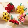 Tela No Tejida de Mano para Ramo de Flores Kit de Materiales DIY Regalo del Día de la Madre Ramo de Girasol y Rosa Actividad de Jardín de Infancia