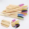 Herramientas para Extensiones de Pestañas, Cabezal de Cepillo Espiral, Mango de Madera de Colores, Palillo de Bambú, Cepillo para Pestañas, Cepillo para Cejas, Brocha de Maquillaje, Desechable al por Mayor