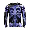 Camiseta de manga larga de moda para hombre, corte ajustado, poliéster casual, cuello redondo, estampado geométrico, lavable a máquina