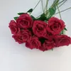 Veludo Simuladado Transfronteiriço Rosa Rosa Casamento Decoração de Casa Rosa Flor Falsa Buquê Único Adereços Enfeites de Rosa
