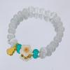 Nova Pulseira de Flores Feminina Morango Cristal Olho de Gato Branco Pulseira de Contas Simples Antiga Pulseira da Sorte Presente de Aniversário