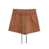Calças de malha listradas casuais com cordão estilo americano, shorts femininos, shorts curtos, elásticos, slim, sexy, retos, para quadril