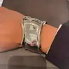 Diseño de Moda Europeo y Americano Sentido Metálico Ola Geometría Apertura Irregular Pulsera Atmosférico Sentido Avanzado Estilo Ancho Pulsera Moda