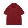 Camisa Polo Preta Manga Curta Masculina Verão Madura Elegante Top de Negócios Tendência Retrô Americano Gola Pesada