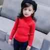 Suéter para meninos e meninas, camisa de base de gola alta, forrada de lã, espessada, 2023, novo estilo ocidental, outono e inverno, camisa de malha quente para crianças