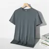 Fabricante Direto Camiseta de Manga Curta Verão Fresca Sedosa Seda de Gelo Masculina Solta Fina Meia-Manga Masculina Estilo Coreano Camiseta Roupa