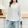 EspecialNuevo Otoño Tallas Grandes Mujer Dulce y Elegante Blusa con Cuello de Encaje 100kg Top Elegante para Mujeres de Tallas Grandes 0722