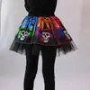 Saia Tutu Versátil de Halloween para Meninas com Design de Elementos Festivos Escuros para Crianças Pequenas 22