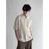 Camisa Polo Retro de Verano para Hombre, Camisa Casual de Corte Limpio, Camisa de Punto Hueca de Manga Corta Estilo Americano