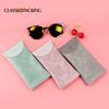 Bolsa de almacenamiento para gafas de sol de boca elástica de PU serpenteante personalizada, bolsa para gafas de miopía y presbicia de color sólido, a la venta