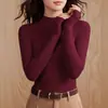 Camiseta Base Térmica de Invierno y Otoño de Cuello Medio Versátil Ajustada a la Figura Prueba de Frío Temperatura Constante Ropa Interior para Mujer Ropa Exterior Camiseta Base Adelgazante