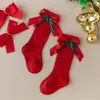 Meias de Natal Personalizadas para Crianças Meia-calça Vermelha Festiva de Feriado Presente de Ano Novo Meias Meia-calça para Bebê Meias para Bebê Transfronteiriças