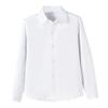 Camisa Blanca de Manga Larga de Algodón con Forro Polar para Niño Otoño e Invierno Gruesa Cálida Uniforme de Primaria para Niños Camisa Blanca para Niños