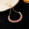Popular no Xiaohongshu: Pulseira de coração com zircônia, luxo leve com toque de alta qualidade, design estiloso e simples, acessório de moda feminino