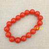 Suministro a precio de fábrica joyería pulsera de ágata roja del sur cuentas redondas llenas de carne fuego rojo pulsera roja del sur al por mayor