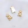 Colgante de Oso de Dibujos Animados Lindo Brillante Relleno de Oro Sólido de 14 Quilates que Conserva el Color Joyería Hecha a Mano Colgante para Collar DIY