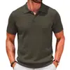 Comercio Exterior Transfronterizo Ropa para Hombre Estilo Europeo y Americano Primavera y Verano Tejidos de Punto de Manga Corta Chico Musculoso Rudo Suéter Casual Camisa Polo Sy0044