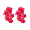 Pendientes de Tela con Cadena de Flores de Colores Estilo Bohemio Transfronterizos Pendientes Étnicos Europeos y Americanos para Festividades