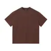 Camiseta retro lavada y teñida de algodón pesado 250G 2025 manga corta holgada estilo americano para hombre