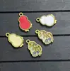 Accesorios Chapados en Oro Abanico de Calabaza Panda Colgante Multicolor Material para Joyería DIY Pulsera Collar Colgante Venta al por Mayor