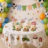 Banner de cumpleaños temático de animales de granja transfronterizo, pancarta de fiesta estilo pastoral, decoraciones colgantes en espiral, adornos para pasteles y decoraciones de mesa