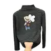 Camiseta térmica de base estilo coreano para niña, con rayas, Otoño/Invierno, manga larga, para niños, cuello semi-alto, cálida